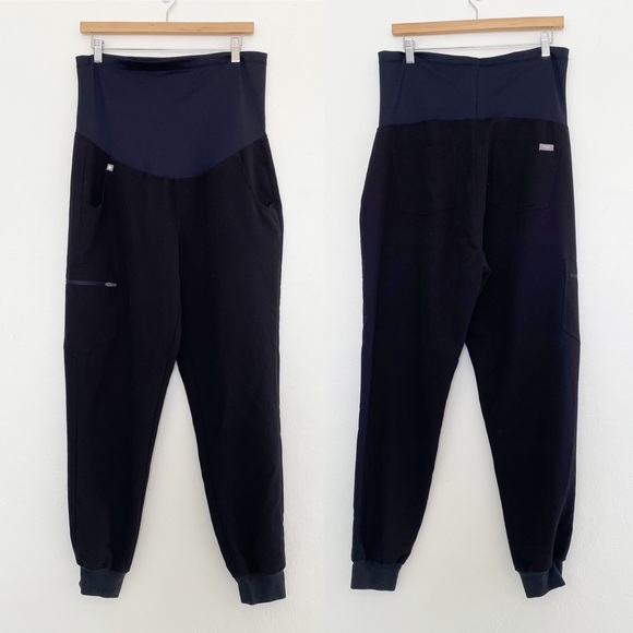 Figs Pants & Jumpsuits Figs Black Maternity Jogger Scrubs Size M
